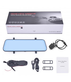 Driving camera car front and rear camera multimedia 1080P black box car DVR 9.66-inch car DVR full HD DVR rearview mirror
