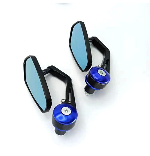 JPM Motorcycle Parts Modified High Quality Aluminum Straight rhombs Rear View mirror convex blue glass side mirror for Sale JPM Motorcycle Parts Modified High Quality Aluminum Straight rhombs Rear View mirror convex blue glass side mirror for Sale